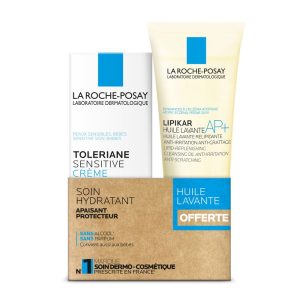 Sensitive Soin Crème Hydratant Apaisant Protecteur 40ml + Lipikar Huile Lavante 100ml offerte Toleriane La Roche-Posay